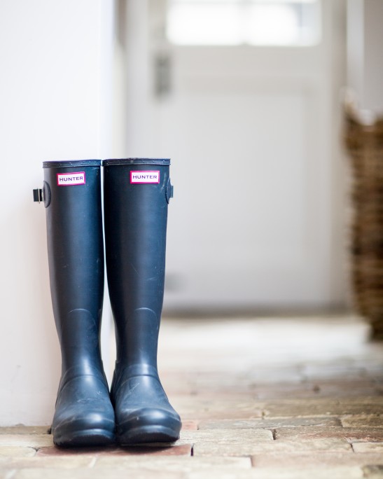 Shot of wellies by the back door - ready for the great out doors