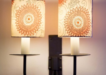 Up cycled kimono light shades from those clever ladies @bespokeboutique